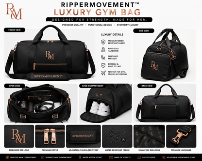 RIPPERMOVEMENT™ Luxury Gym Bag. Designed for Strength. Made for Her.