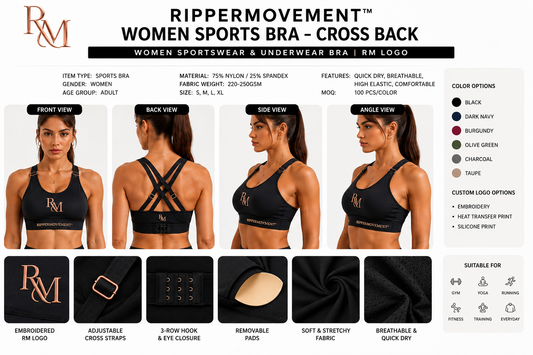RIPPERMOVEMENT™ Sculpt Cross-Back Sports Bra