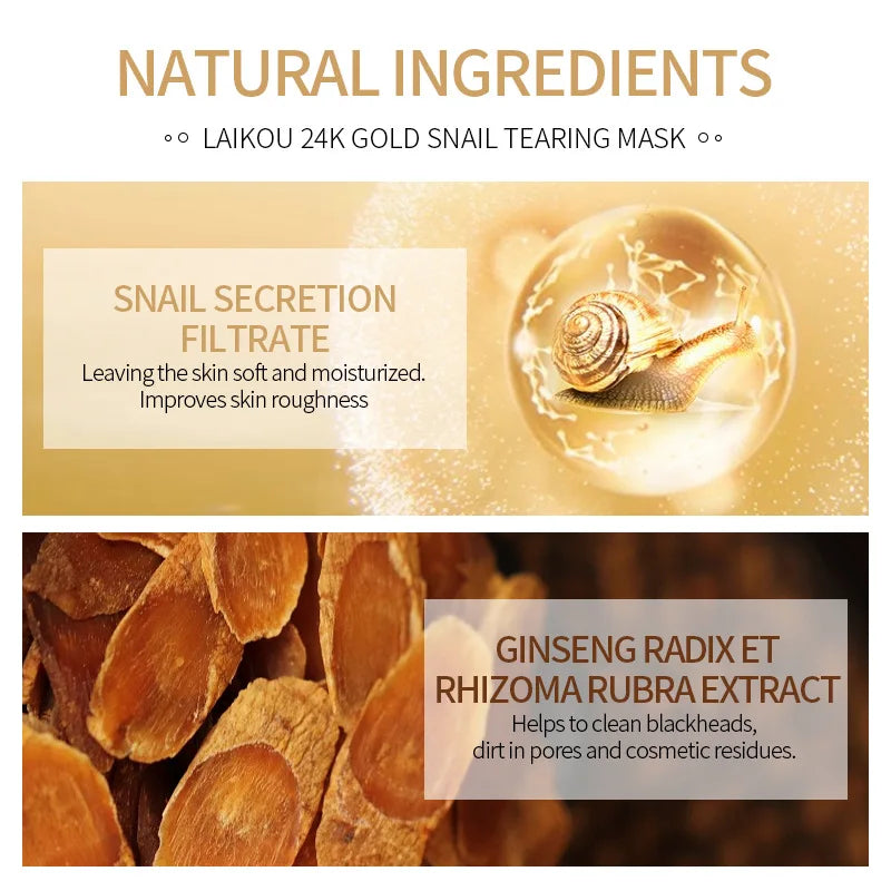 Gold Snail Collagen Peel Off Mask Remove Blackheads Acne Anti-Wrinkle Lifting Firming Oil-Control Shrink Pores Face Skin Care