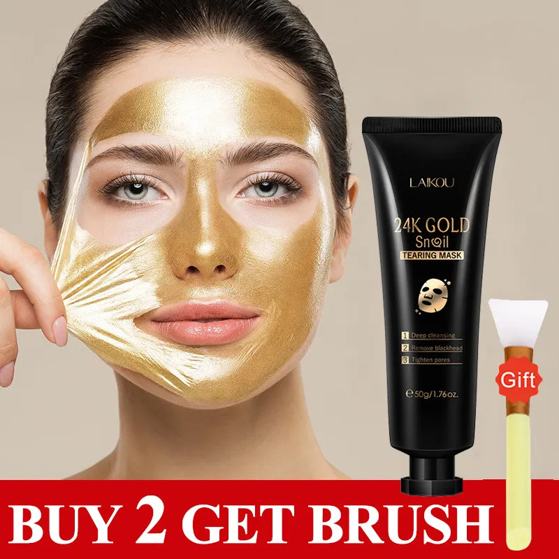 Gold Snail Collagen Peel Off Mask Remove Blackheads Acne Anti-Wrinkle Lifting Firming Oil-Control Shrink Pores Face Skin Care