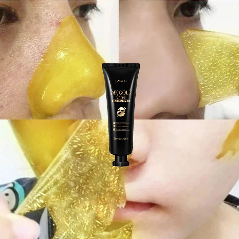 Gold Snail Collagen Peel Off Mask Remove Blackheads Acne Anti-Wrinkle Lifting Firming Oil-Control Shrink Pores Face Skin Care