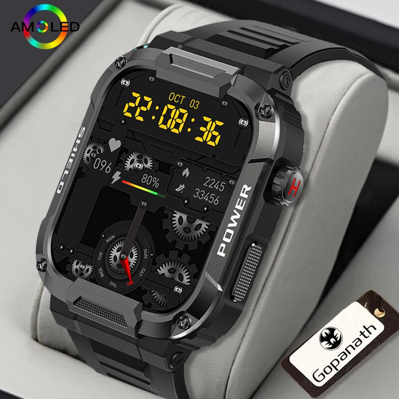 Military SmartWatch Blood Pressure Oxygen Fitness Watch