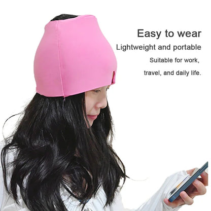 Gel Cold Hot Head Ice Cap Massager Head Wrap Face Mask Head Massage Sleep Eye Mask Health Care Tool Black and Pink