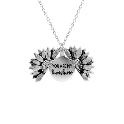 Necklace You are my sunshine Open Locket Sunflower Pendant Necklace