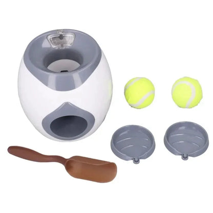 Dog Ball Pet Toys 2 In 1 Dog Tennis Launcher Throwing Interactive Training Automatic Food Leakage Device For Pet Dog Feeder Toy