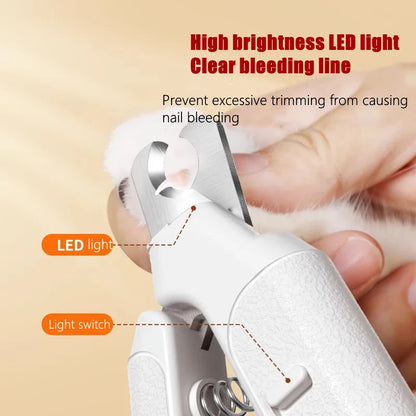 Professional Pet Nail Clipper Scissors With LED Light Cat Dog Nail Clippers