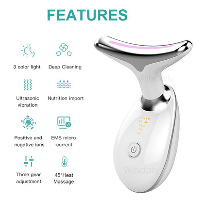 Neck And Face Beauty Device. Facial Lifting Machine.