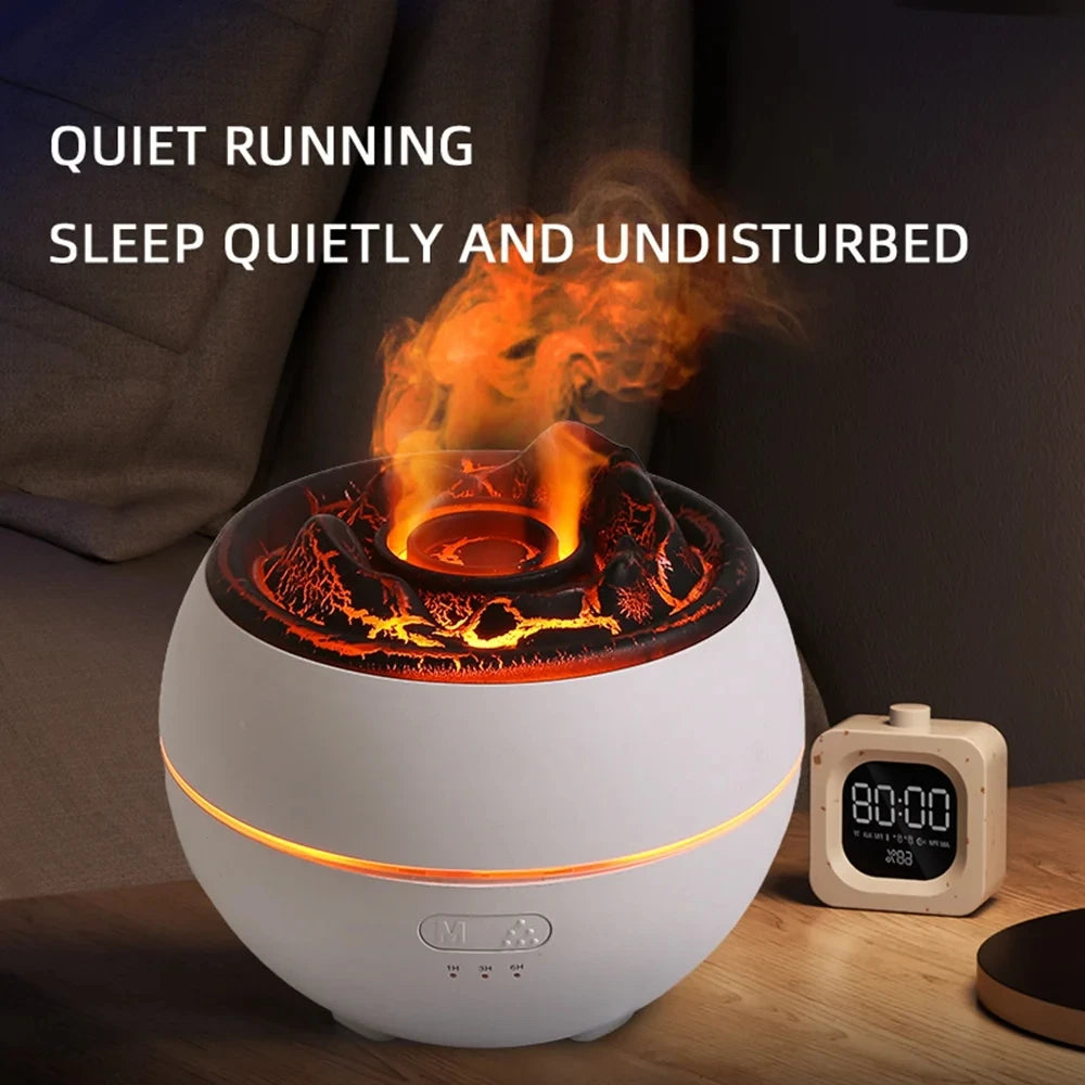 Flame Volcano Humidifier Home Essential Oils Ultrasonic