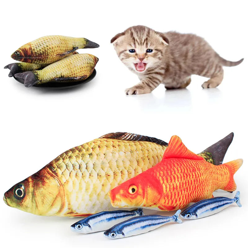 20cm Cat Favor Fish Toy Stuffed Fish Shape Cat Scratch Board